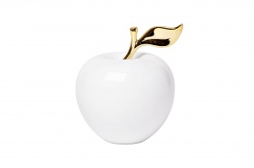 Статуэтка "Яблоко" белая с золотом см Garda Decor T1012