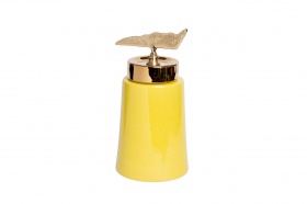 Ваза керамическая с крышкой желтая с декором см Garda Decor 55RD2920L