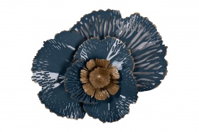 Декор настенный"Цветок"золотисто-голубой Garda Decor 37SM-0844