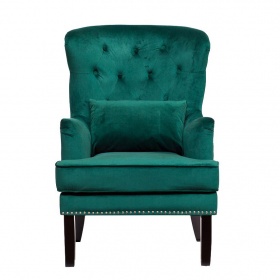 Кресло с подушкой бархат зеленый Garda Decor 24YJ-7004-07342/1