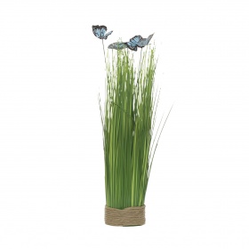 Стебли травы с бабочками на плетеной основе 40 см (крас.) (6) Garda Decor 8J-14AK0041