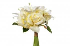 Букет розы-лилии желто-белый 30см (12) Garda Decor 9F28017SN-4734