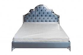 Кровать с зеркальными вставками голубая Garda Decor KFC1096