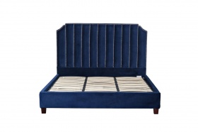 Кровать двуспальная, велюр синий см Garda Decor PJB-004