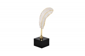Статуэтка "Белое перо с золотом"на подставке см Garda Decor 55RD4140S