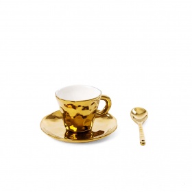 Кофейная пара Seletti Fingers Porcelain Gold