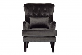 Кресло с подушкой велюр серый Garda Decor 24YJ-7004-06437/1