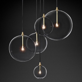 Подвесной светильник Restoration Hardware Glass Globe Mobile Cluster Lacquered Burnished Brass